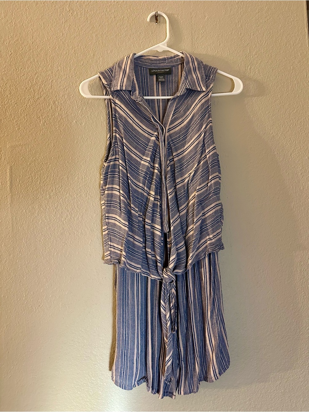 A Pea in the Pod Breastfeeding Friendly Striped Sleeveless Romper
